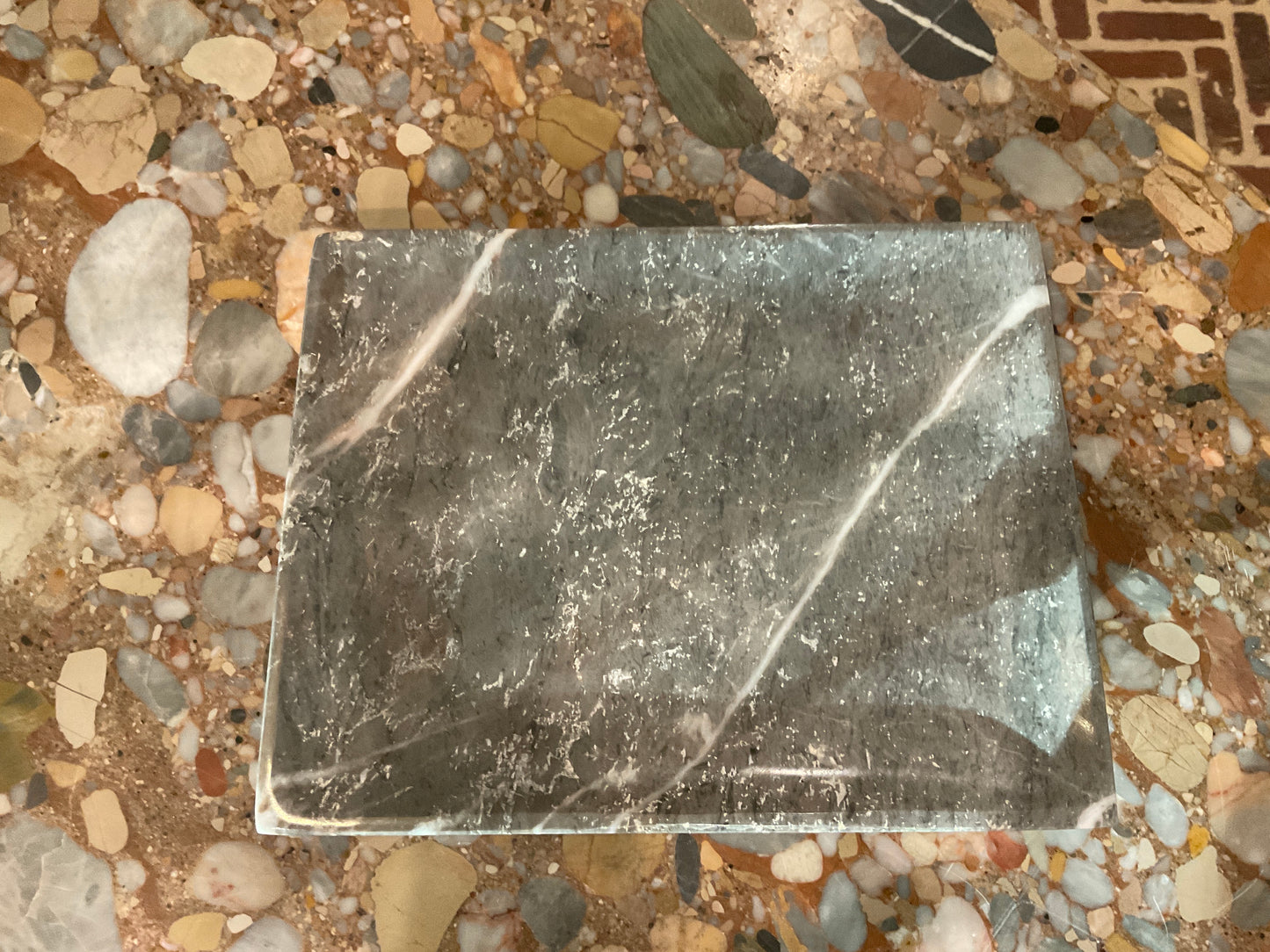 Gray Marble Dish with Ball Feet