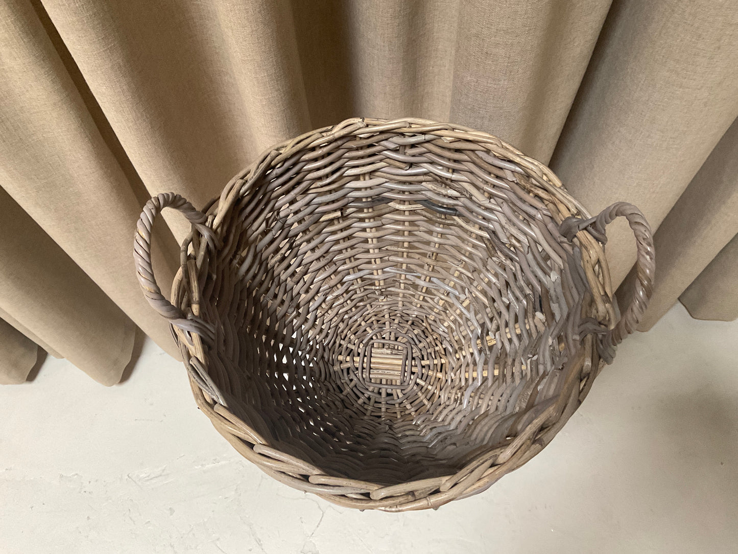 Woven Footed Basket w/ Handles
