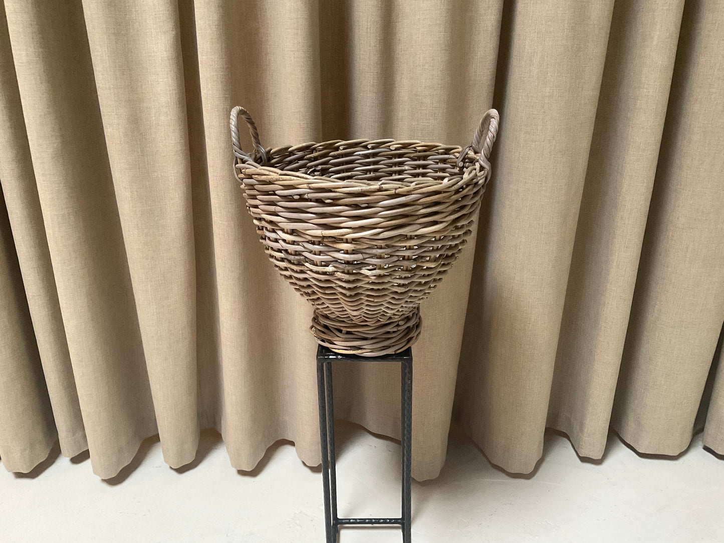 Woven Footed Basket w/ Handles