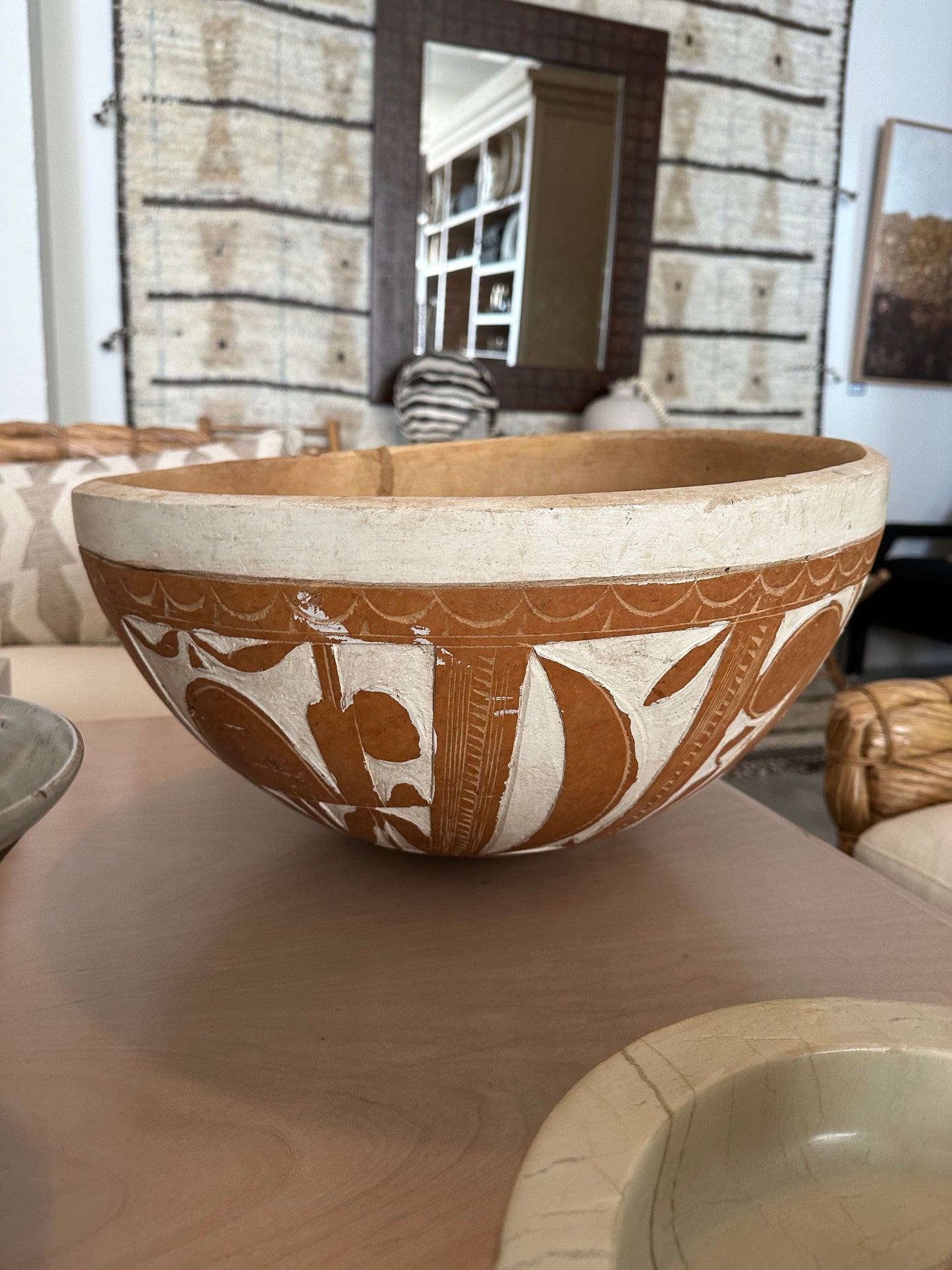 Decorative Carved Gourd Bowl