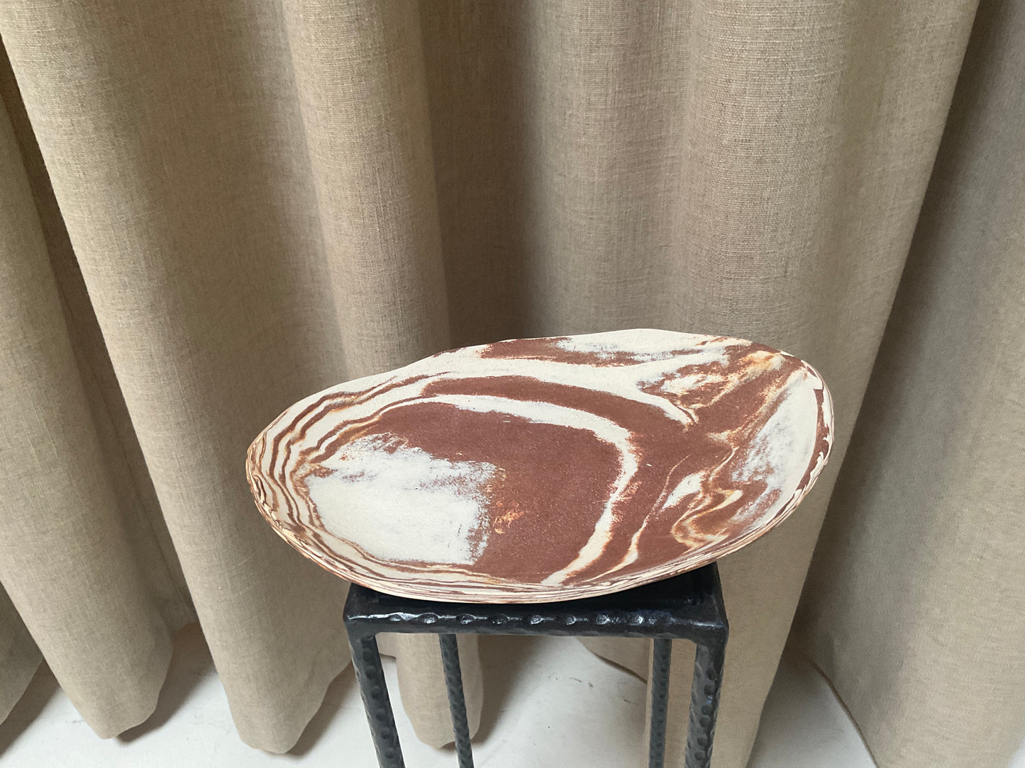 Rust Colored Marbled Dish