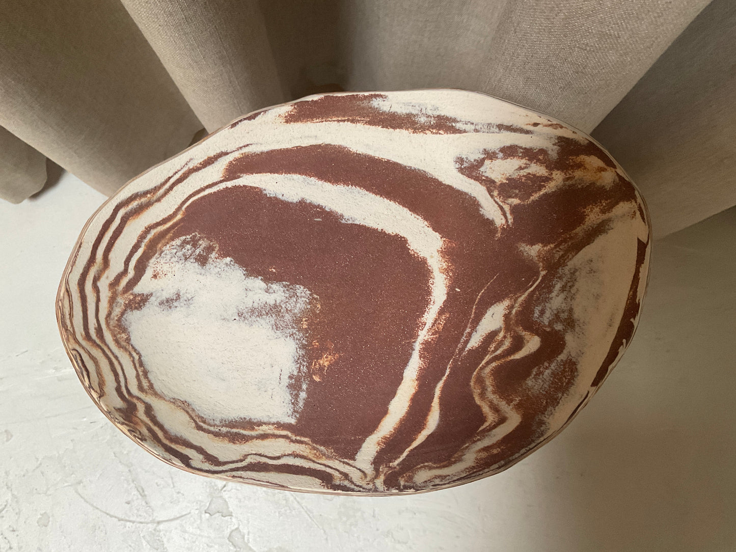 Rust Colored Marbled Dish