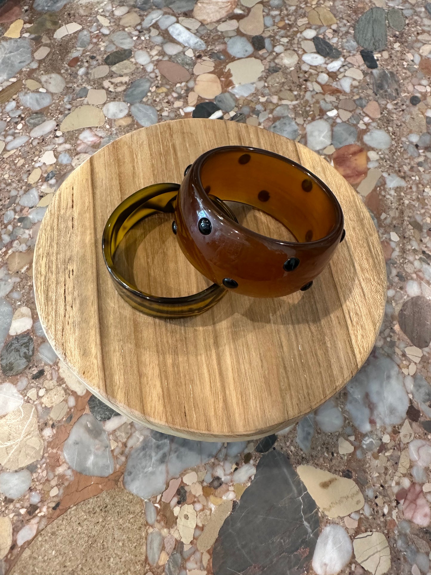 Vintage 80s Amber Dot Bangle