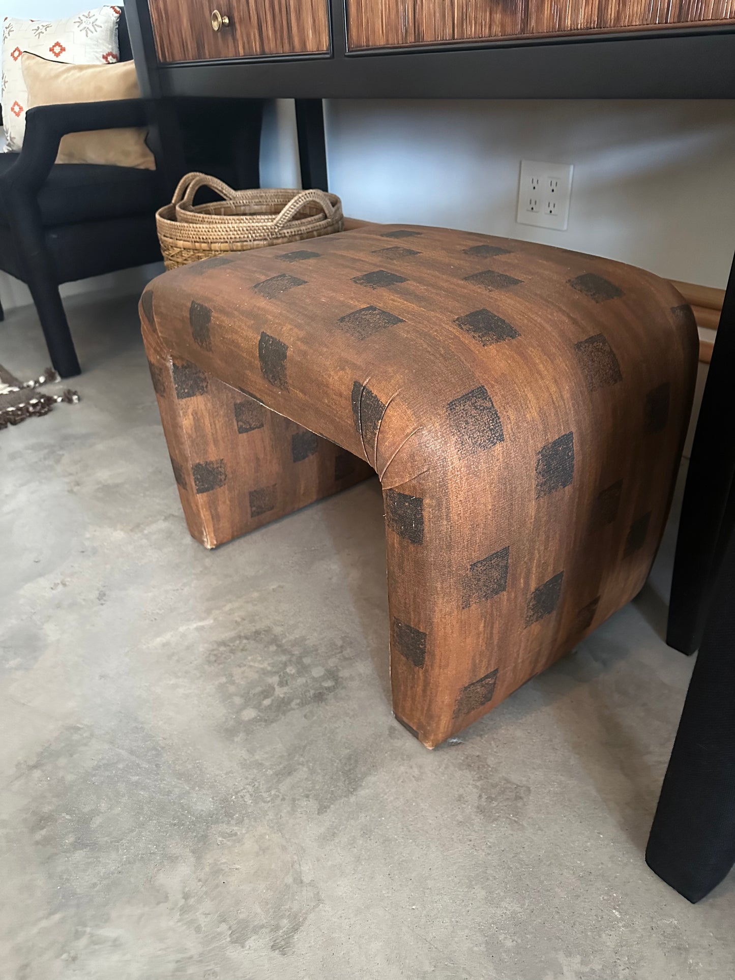 Vintage Waterfall Ottoman