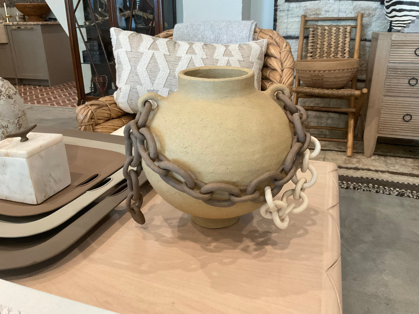 Small Orb Vase w Two Tone Chain