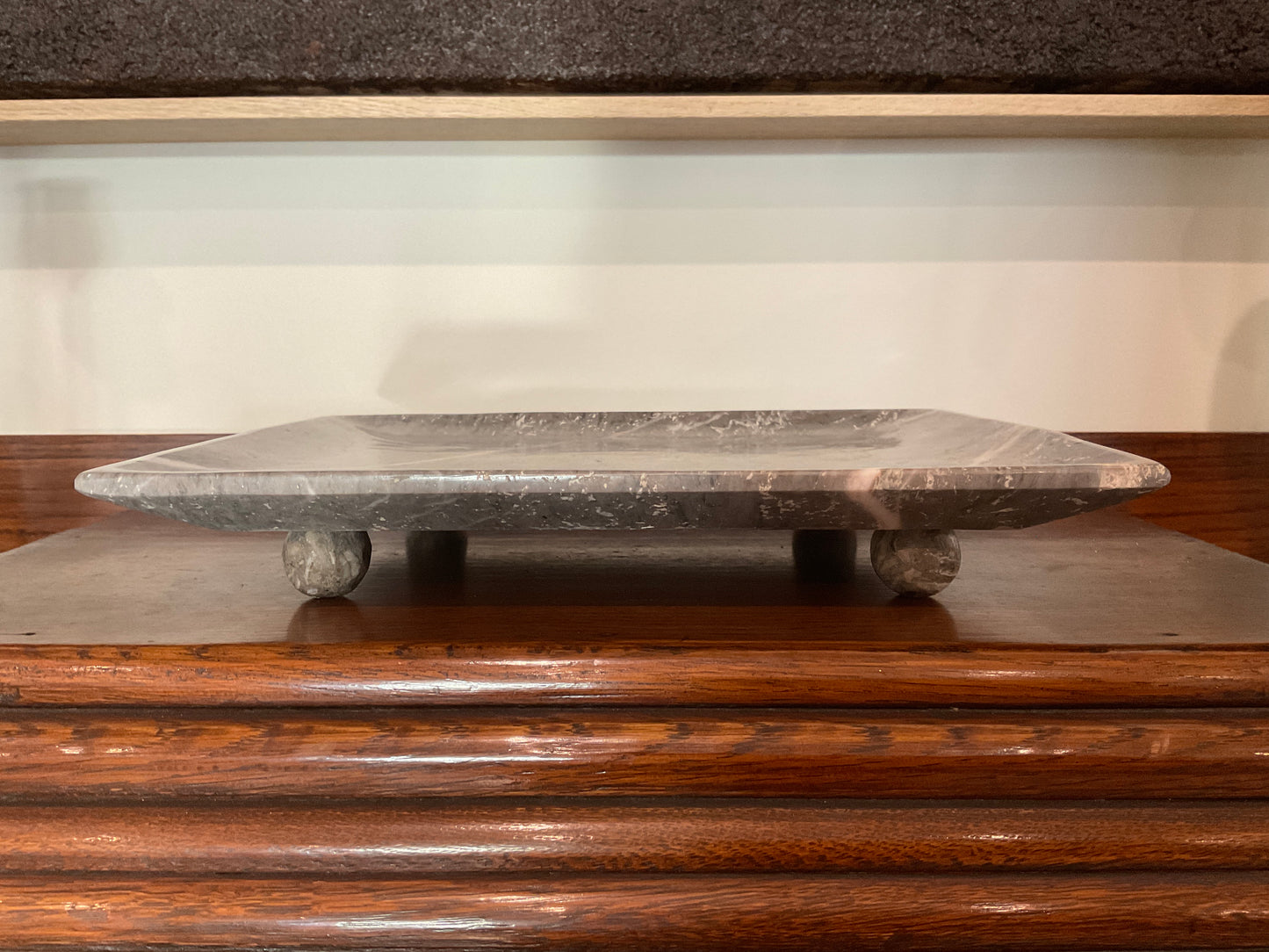 Gray Marble Dish with Ball Feet
