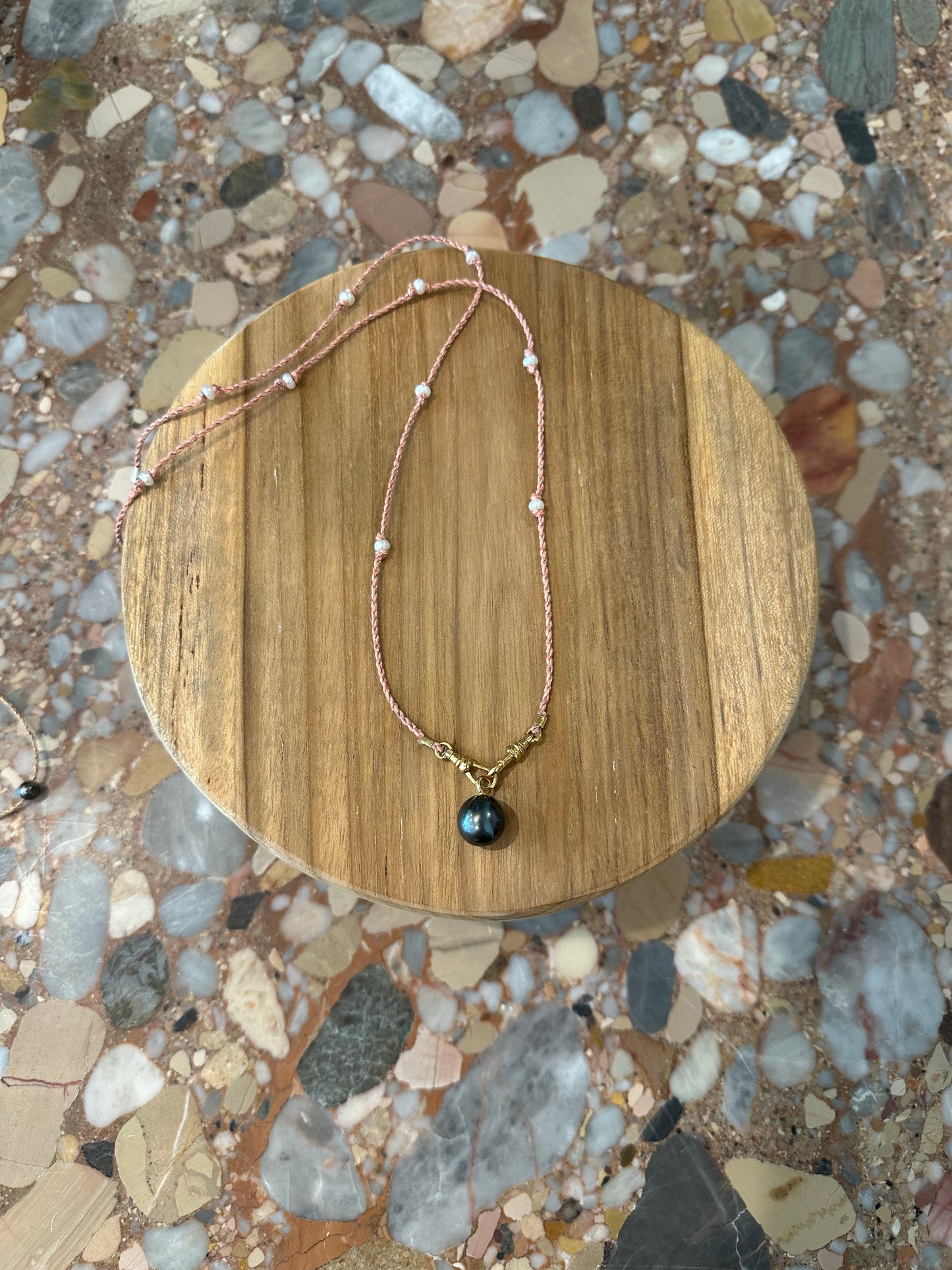 Pearl Station Chain Rose Gold