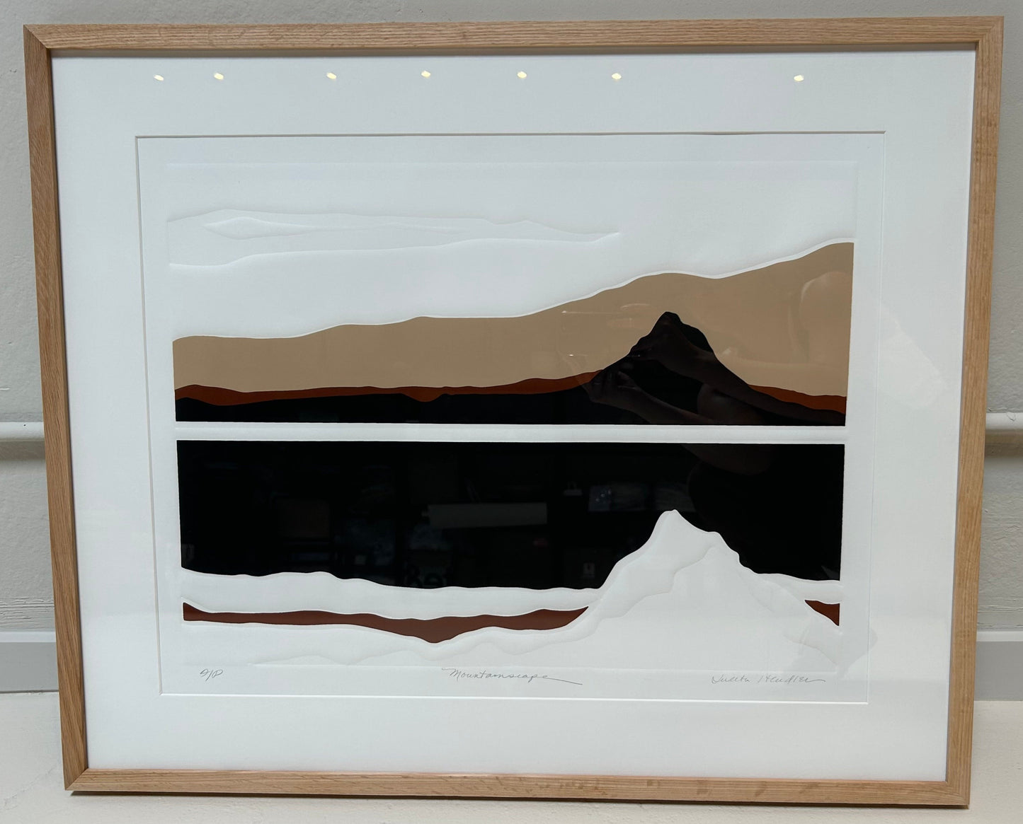 Vintage Embossed Mountainscape, Framed