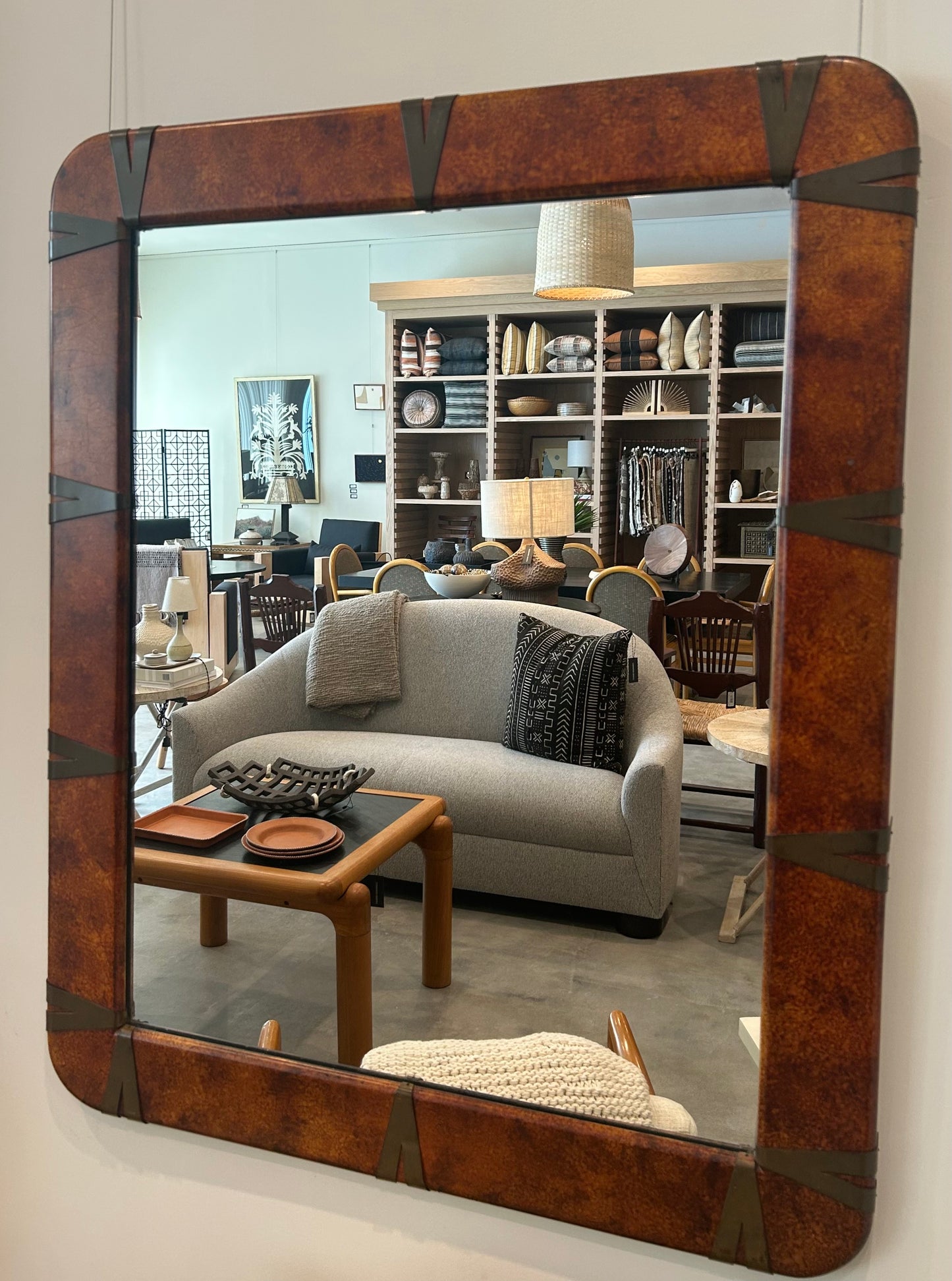 Spanish Leather Mirror