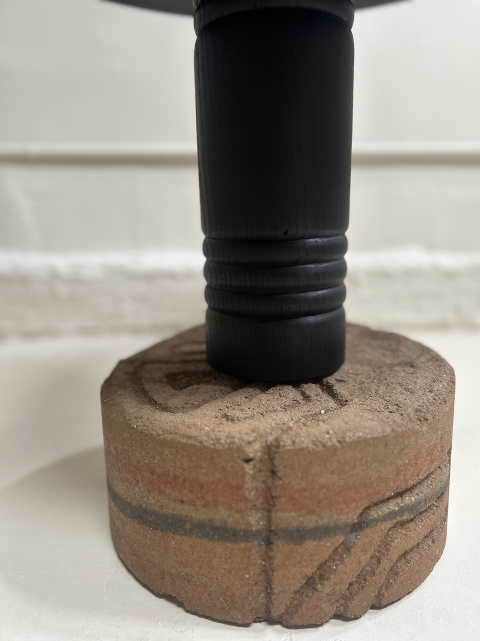 Round Rammed Earth Side Table
