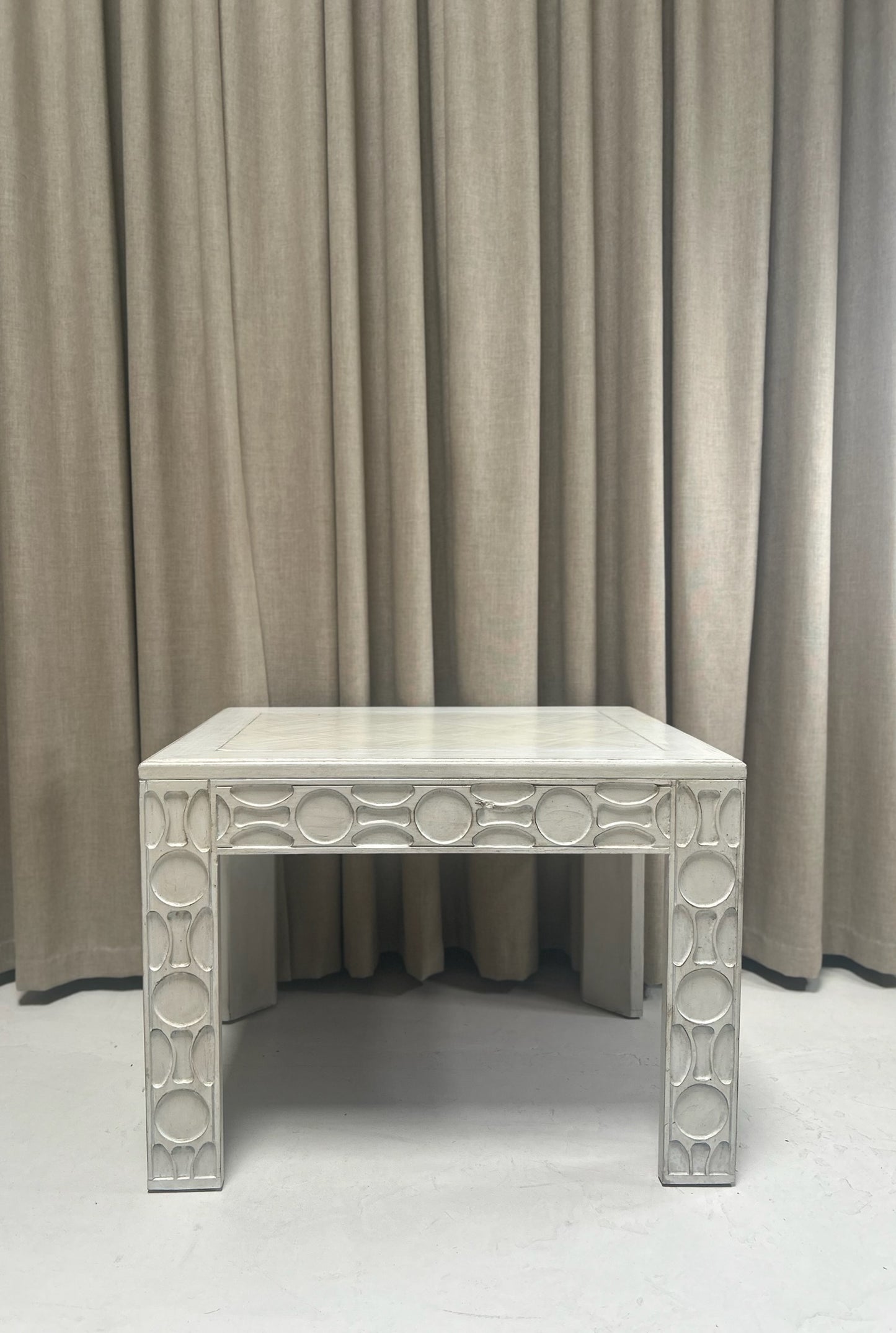 Geometric Carved Side Table