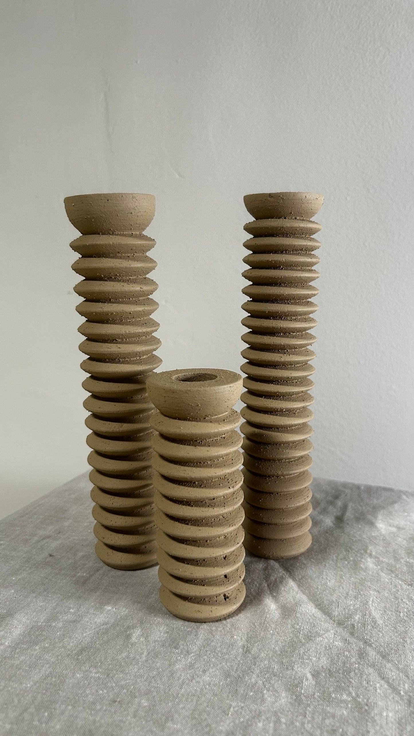 Ribbed Column Candlestick Holders