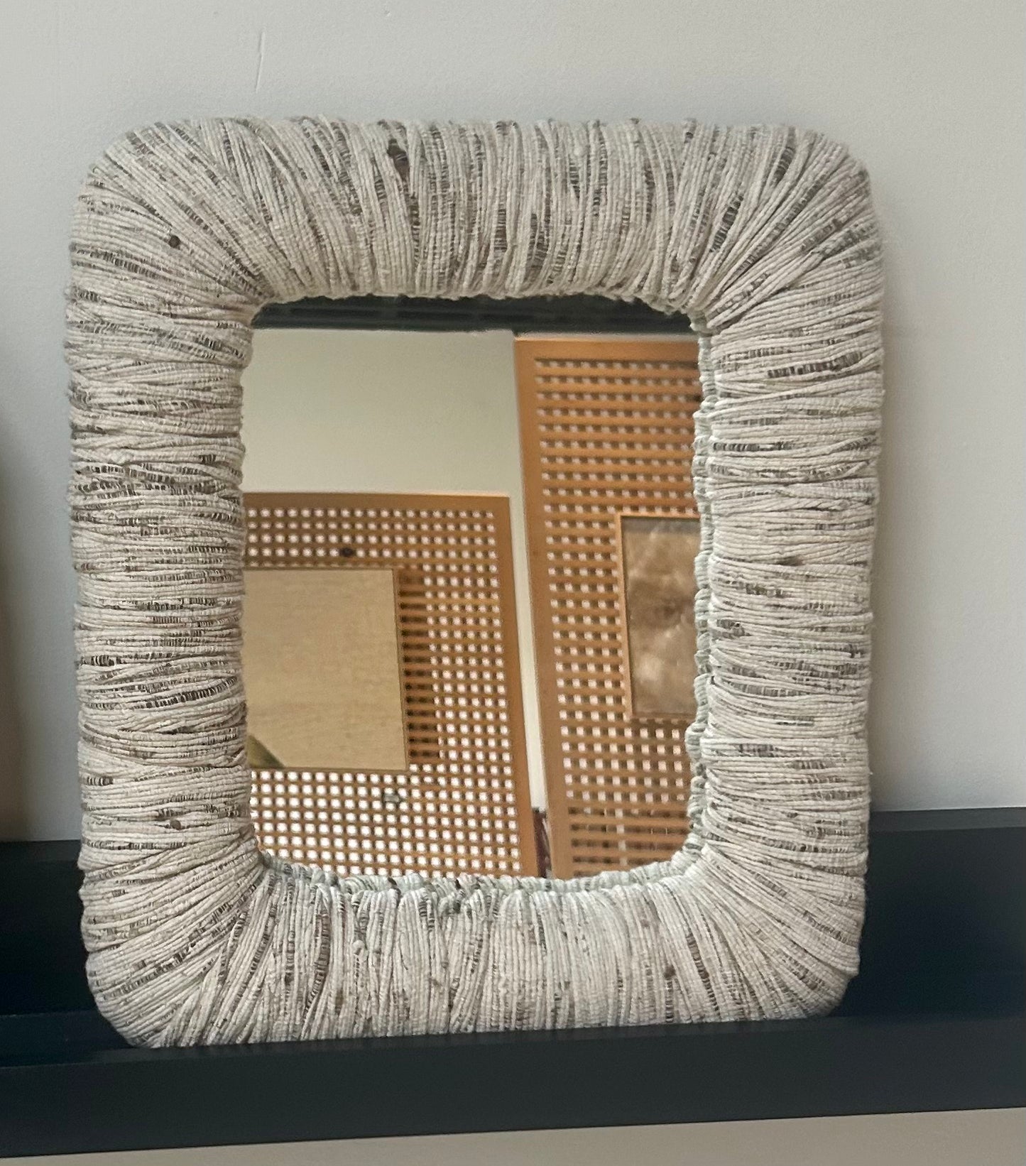 KH Custom Small Rectangular Upholstered Mirror