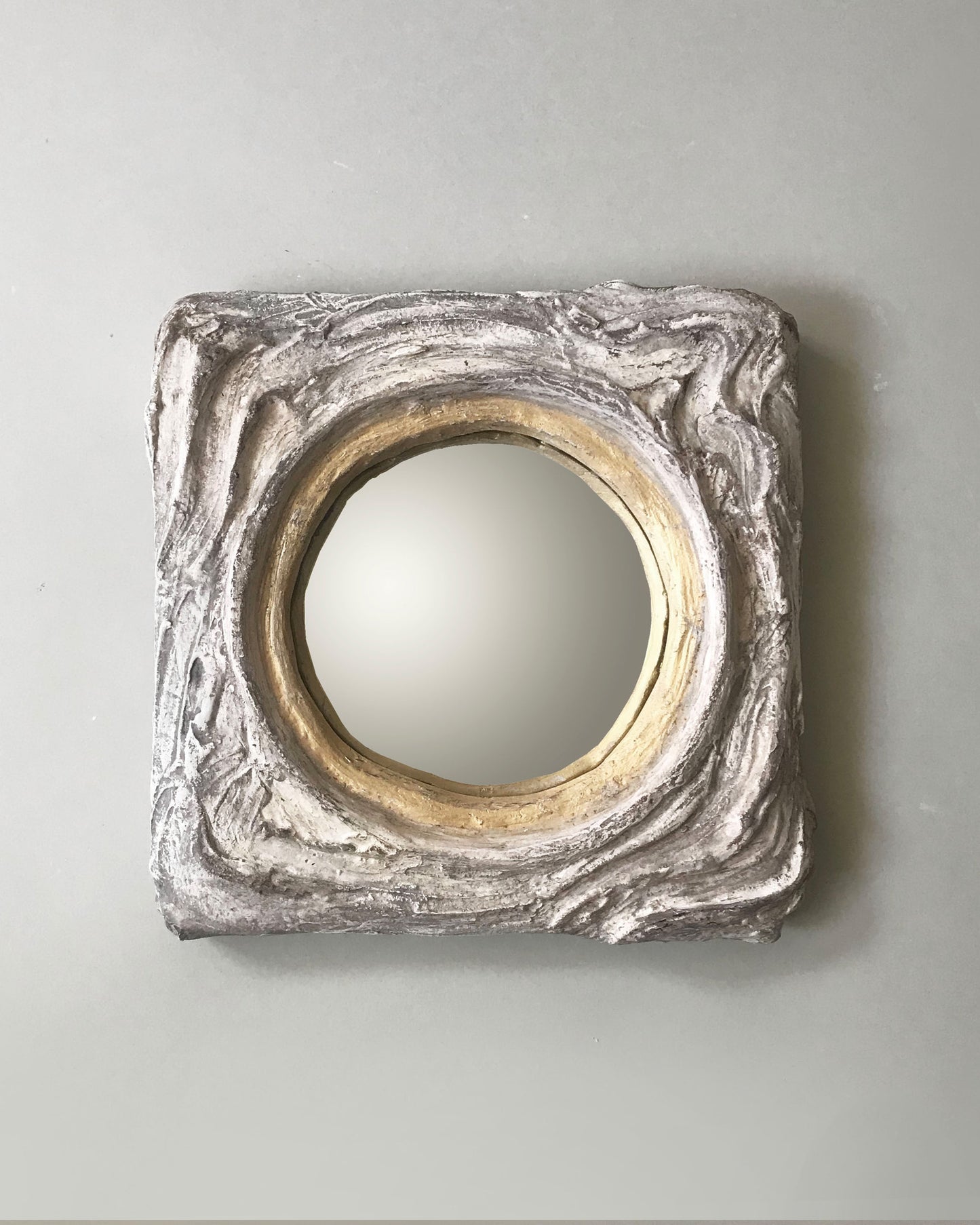 Plaster Framed Convex Mirror