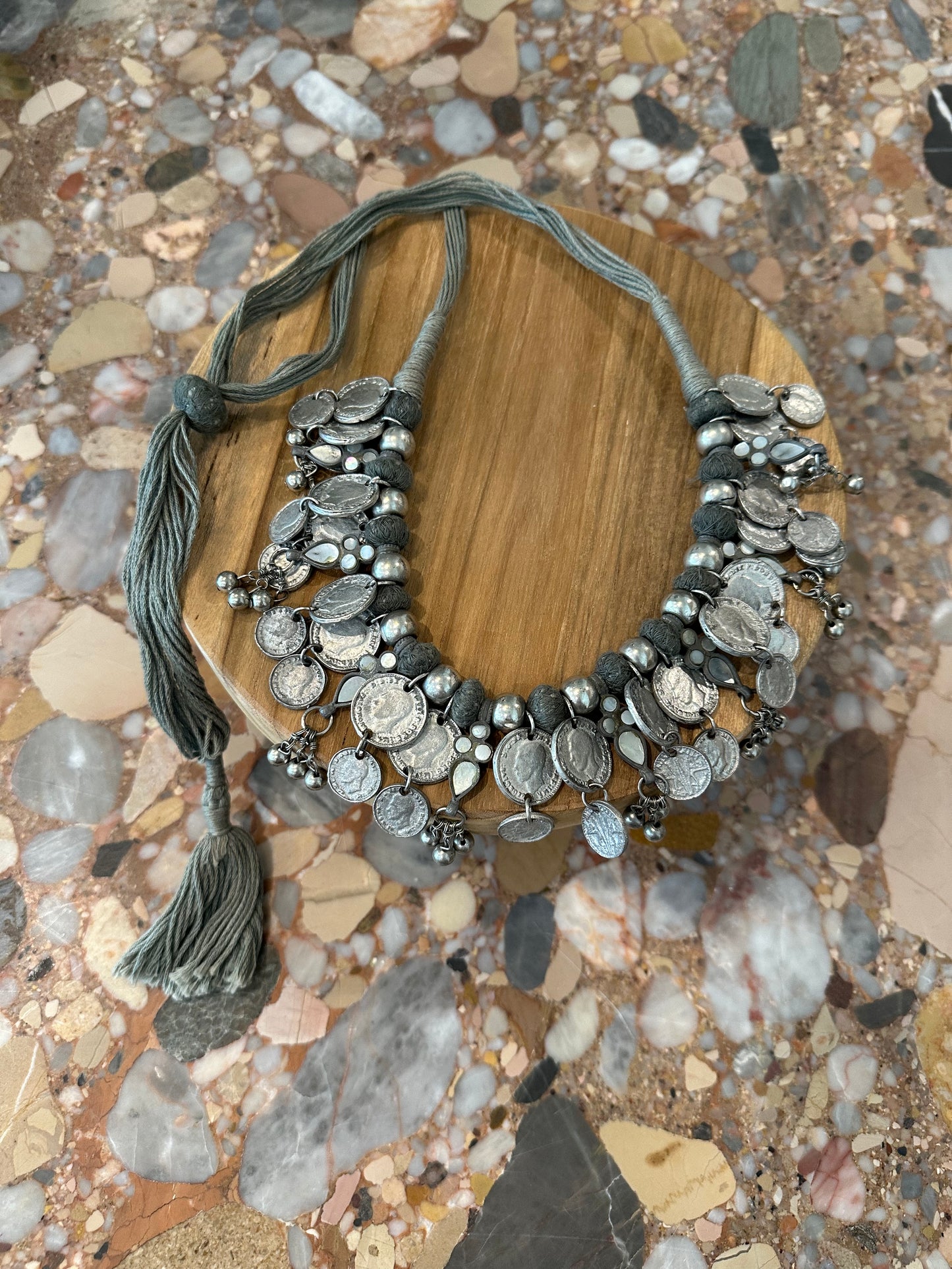 Cotton Coin Necklace