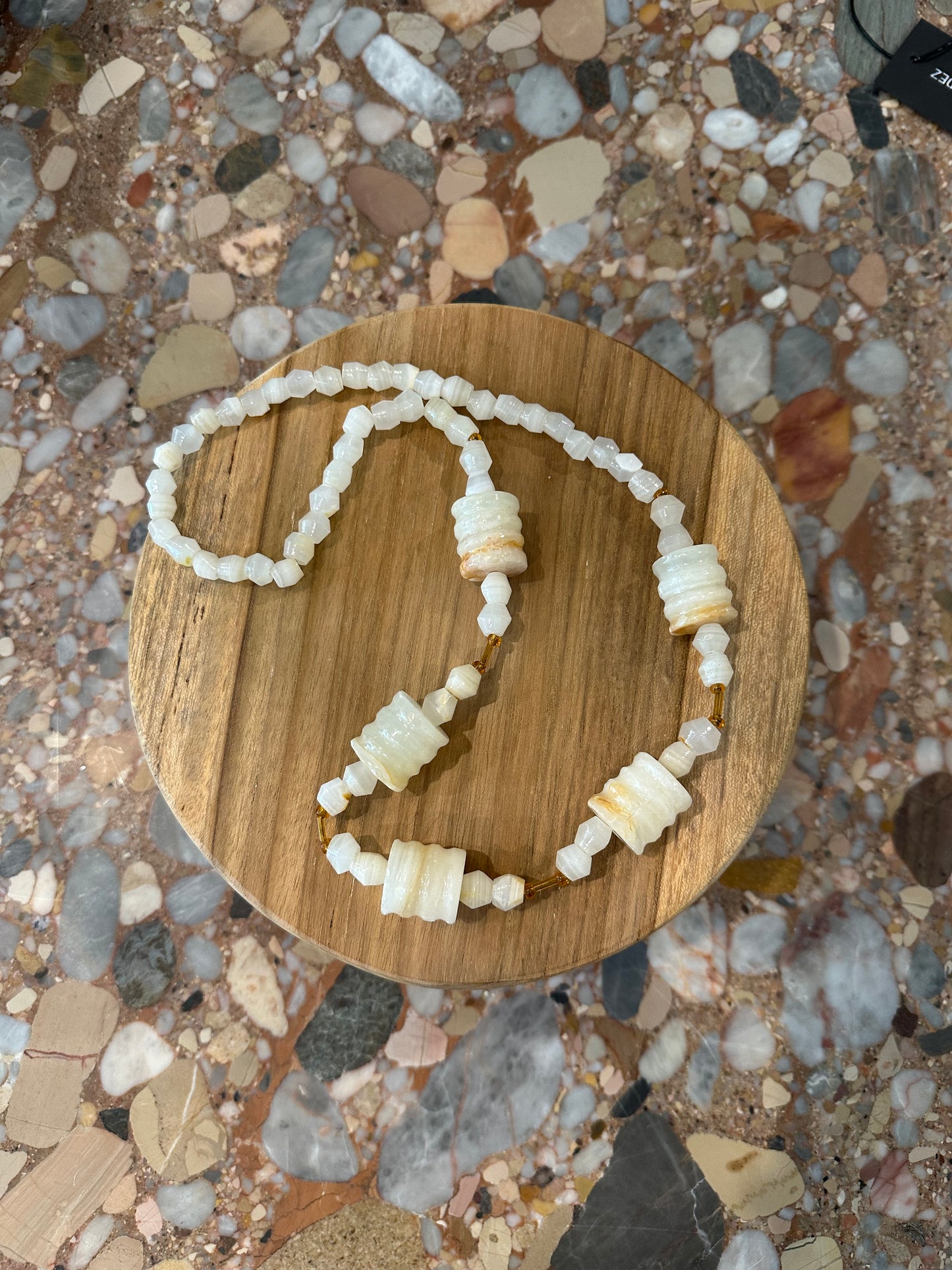 Alabaster Beaded Vintage Necklace