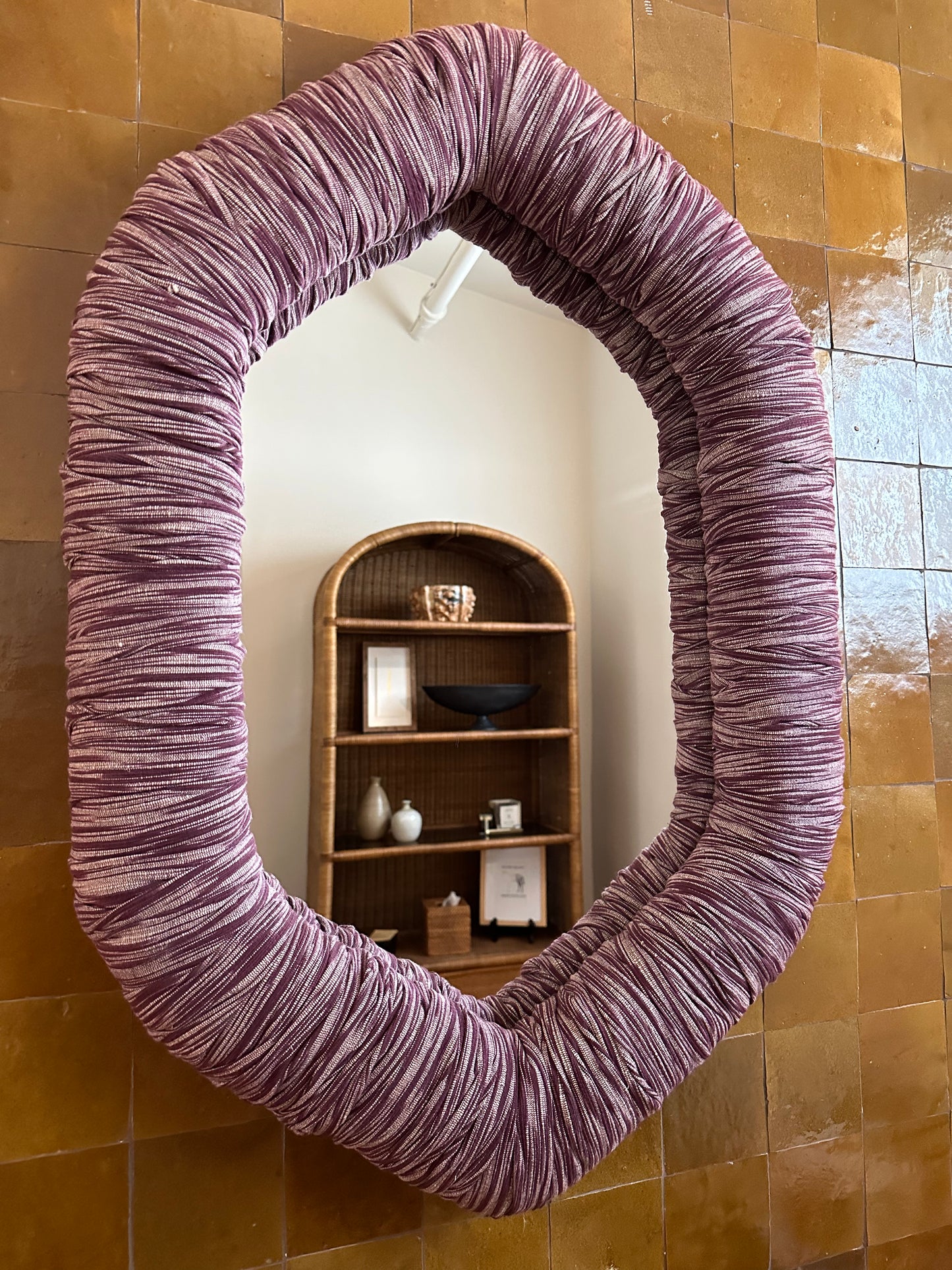 KH Custom Upholstered Diamond Mirror