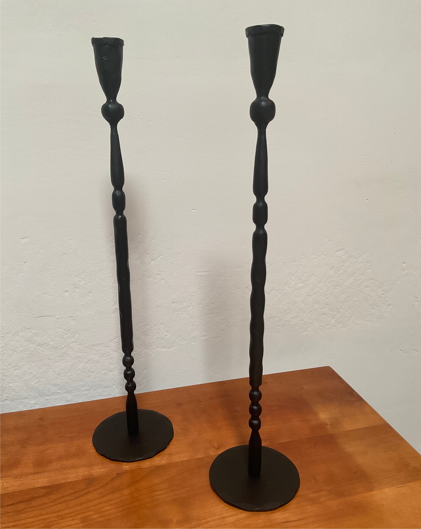 Hand Forged Cast Iron Taper Holder Set