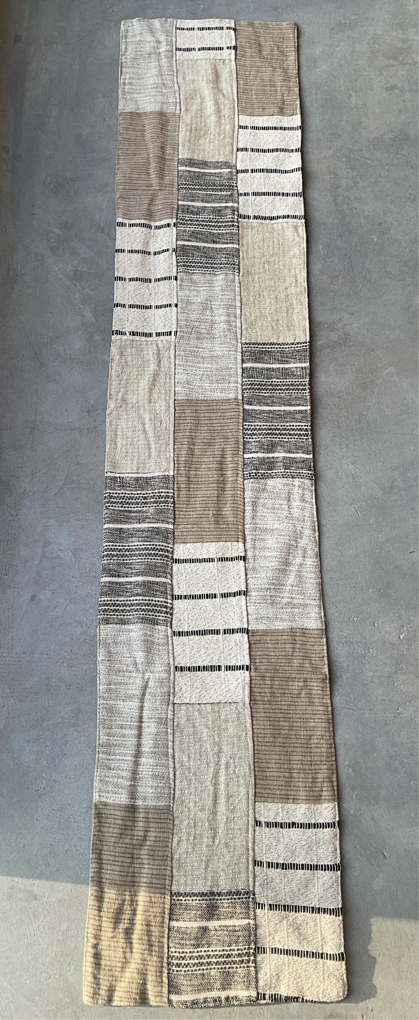 Cotton Slub Patchwork Table Runner