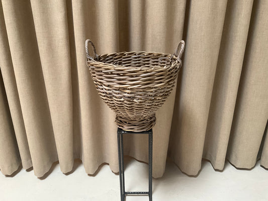 Woven Footed Basket w/ Handles