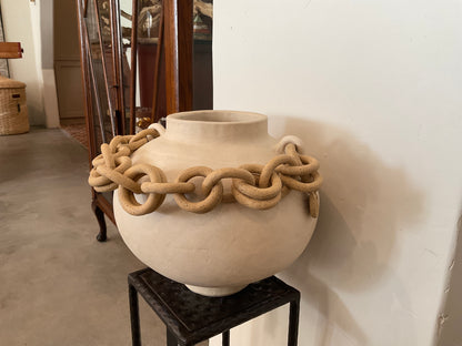 Large Orb with Double Chain Vase