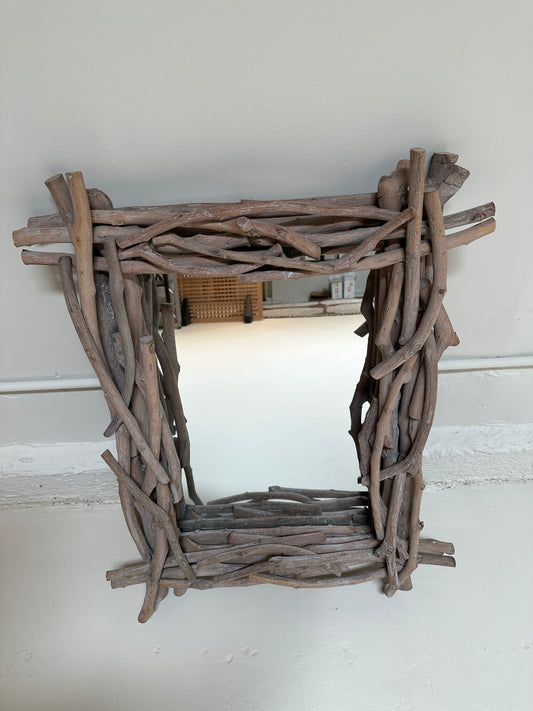 Wood Branch Framed Mirror