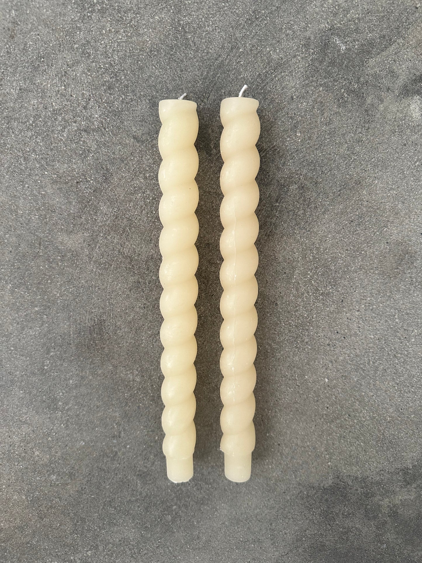 Ivory Twisted Taper Candles, Set of 2