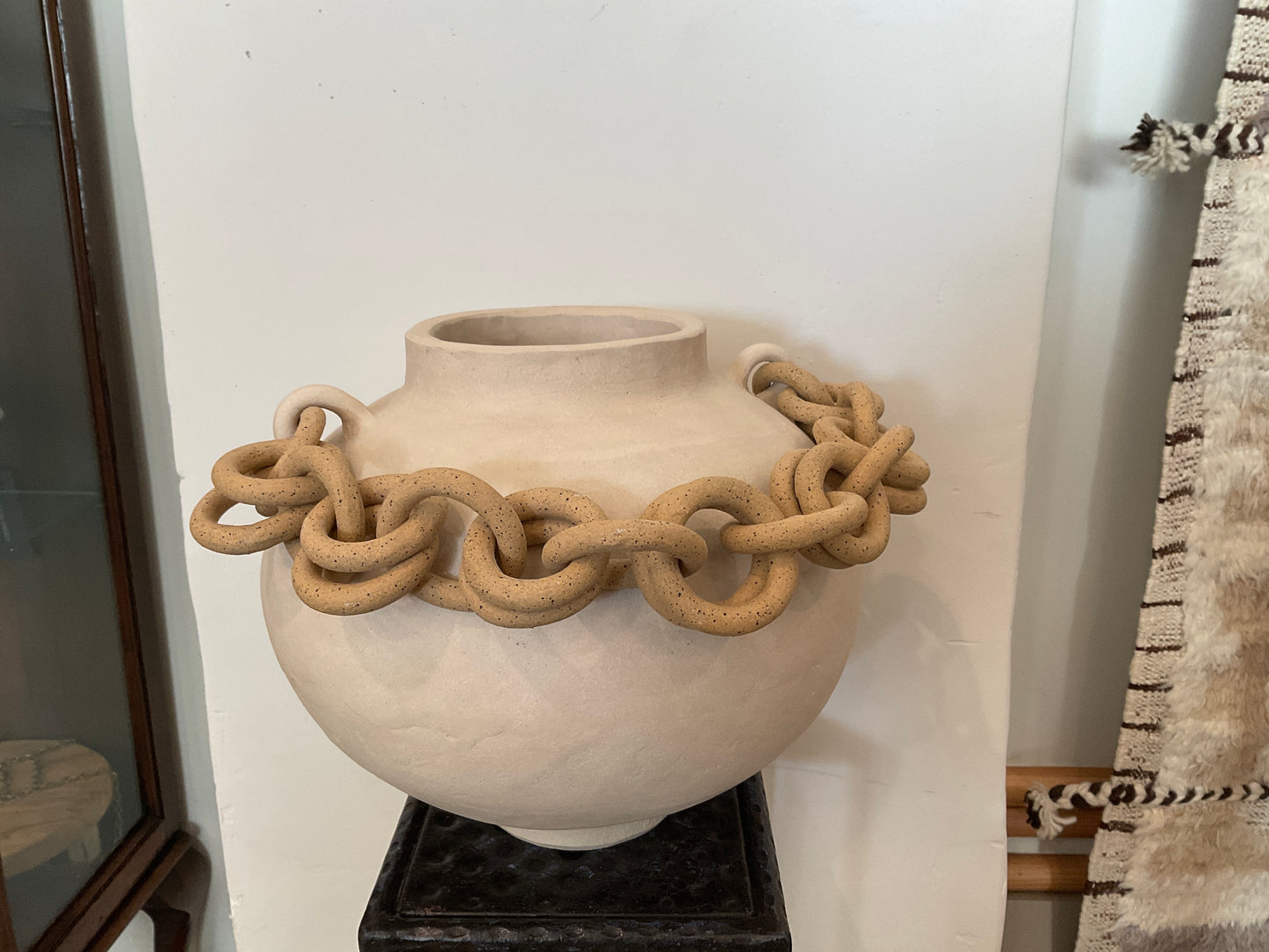 Large Orb with Double Chain Vase