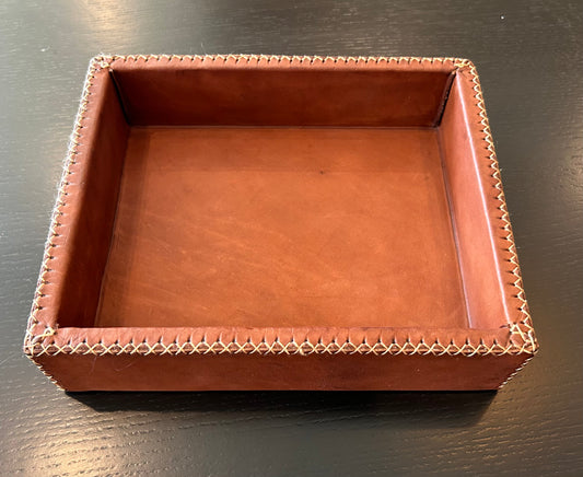 Monedas Cedar & Leather Valet Tray