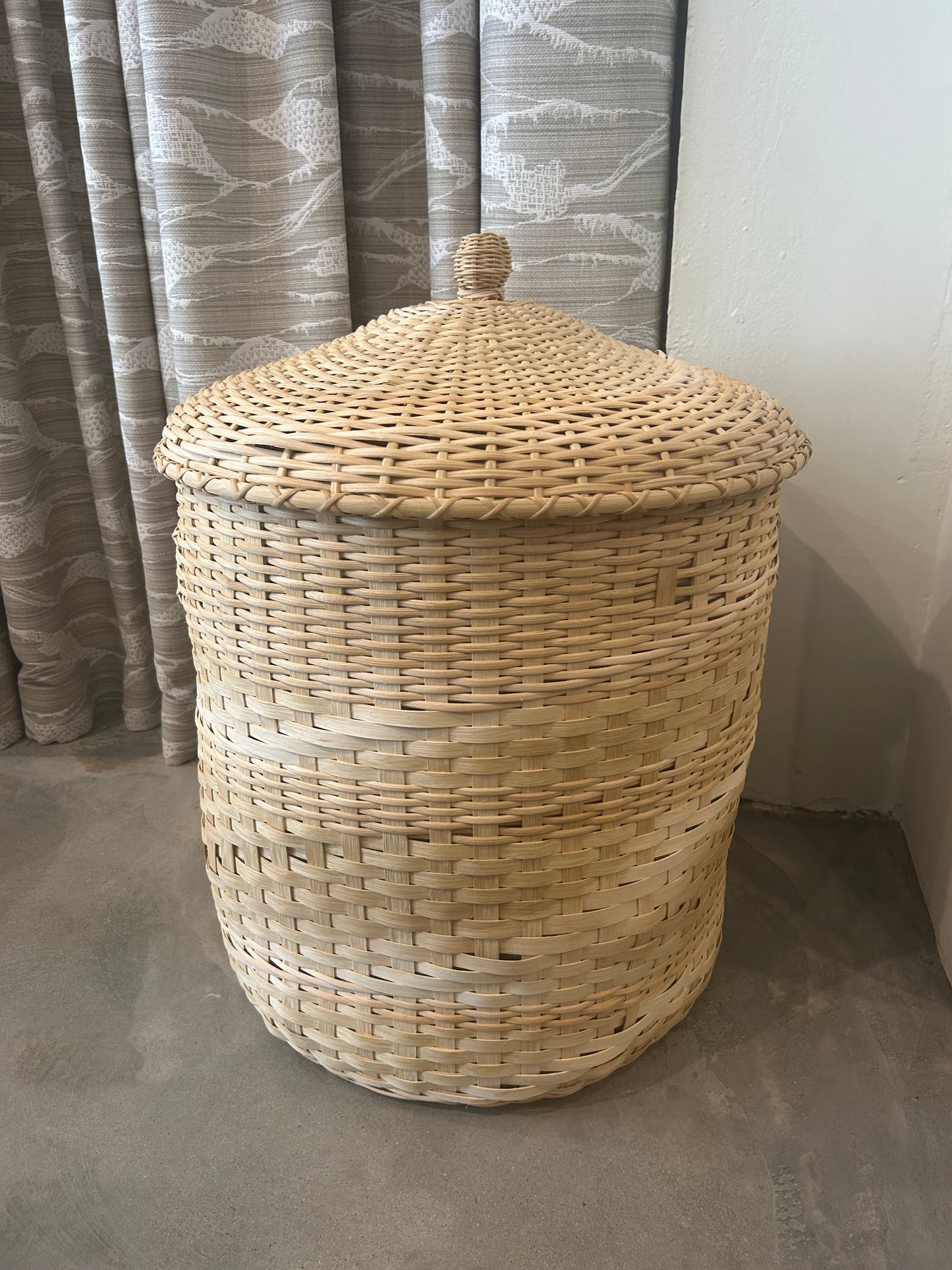 Emily Ridings for KH Studio Large Handwoven Floor Basket With Lid