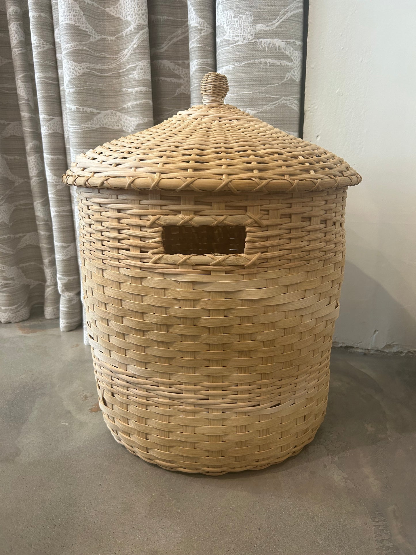 Emily Ridings for KH Studio Small Handwoven Floor Basket With Lid