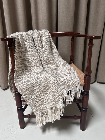 Aurora Handwoven Cotton Throw, Cafe