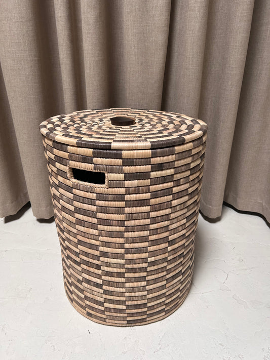 Large Woven Storage Basket with Lid