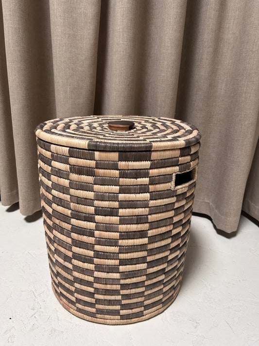 Small Woven Storage Basket with Lid