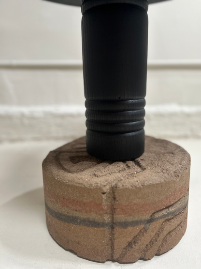 Round Rammed Earth Side Table