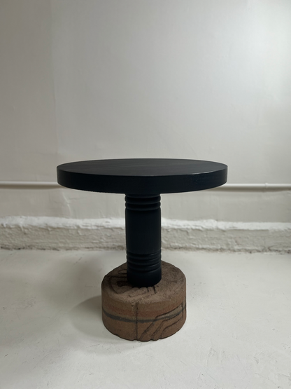 Round Rammed Earth Side Table
