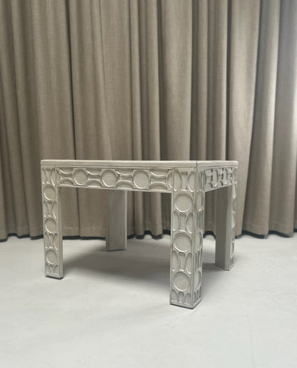 Geometric Carved Side Table