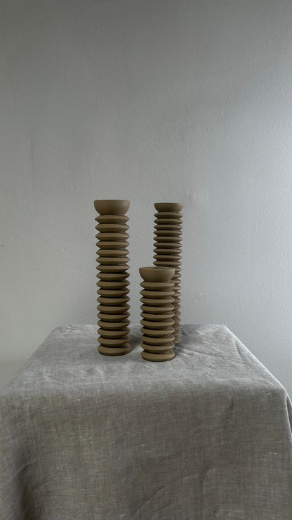 Ribbed Column Candlestick Holders