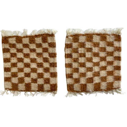 Handwoven Checkered Coasters Clay