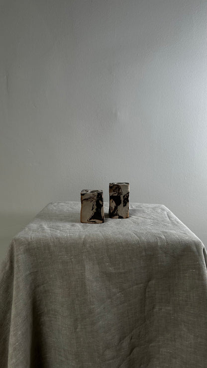 Marbled Ceramic Candlestick Holders