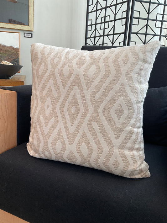 White/Sand Ikat Pillow