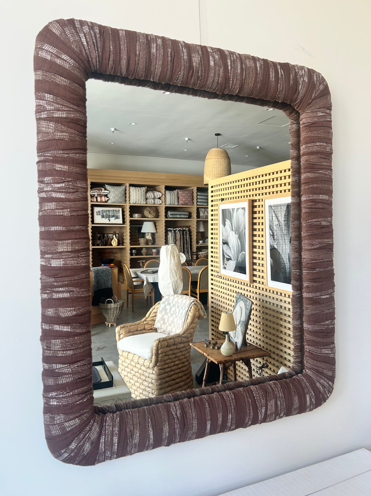 KH Custom Rectangular Upholstered Mirror