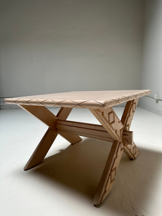 Tramp Art Inspired Side Table