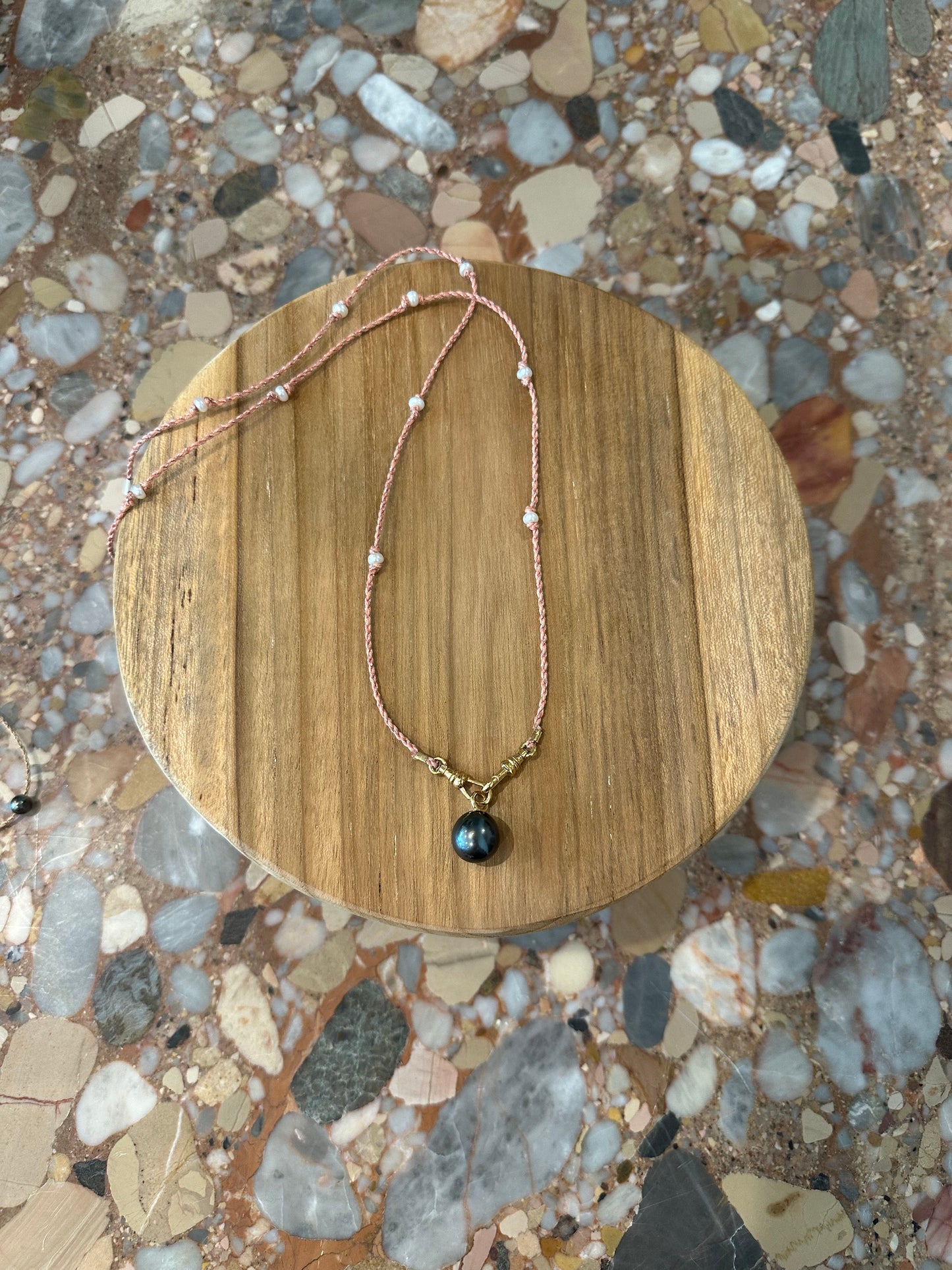 The Pearl Station Necklace, Rose Gold (with Maldives Charm)