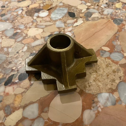 bronze candle holder, sculptural candle holder, modern taper holder, industrial decor, heavy metal home decor, geometric candle stand, bronze decor piece, tabletop accessory, modern altar decor