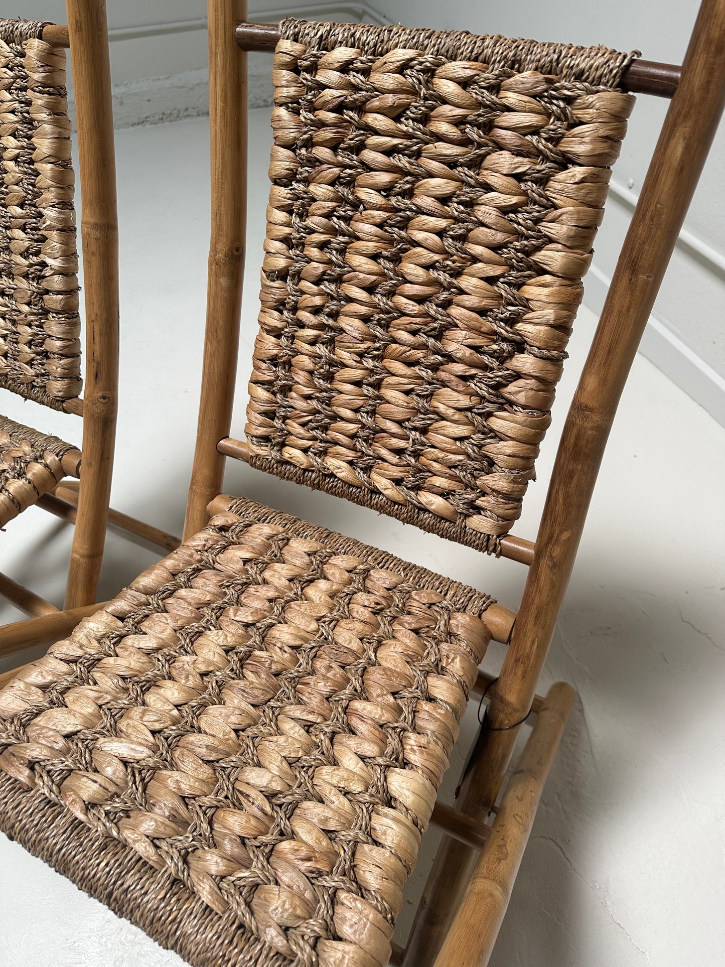 Bamboo Woven Folding Chairs