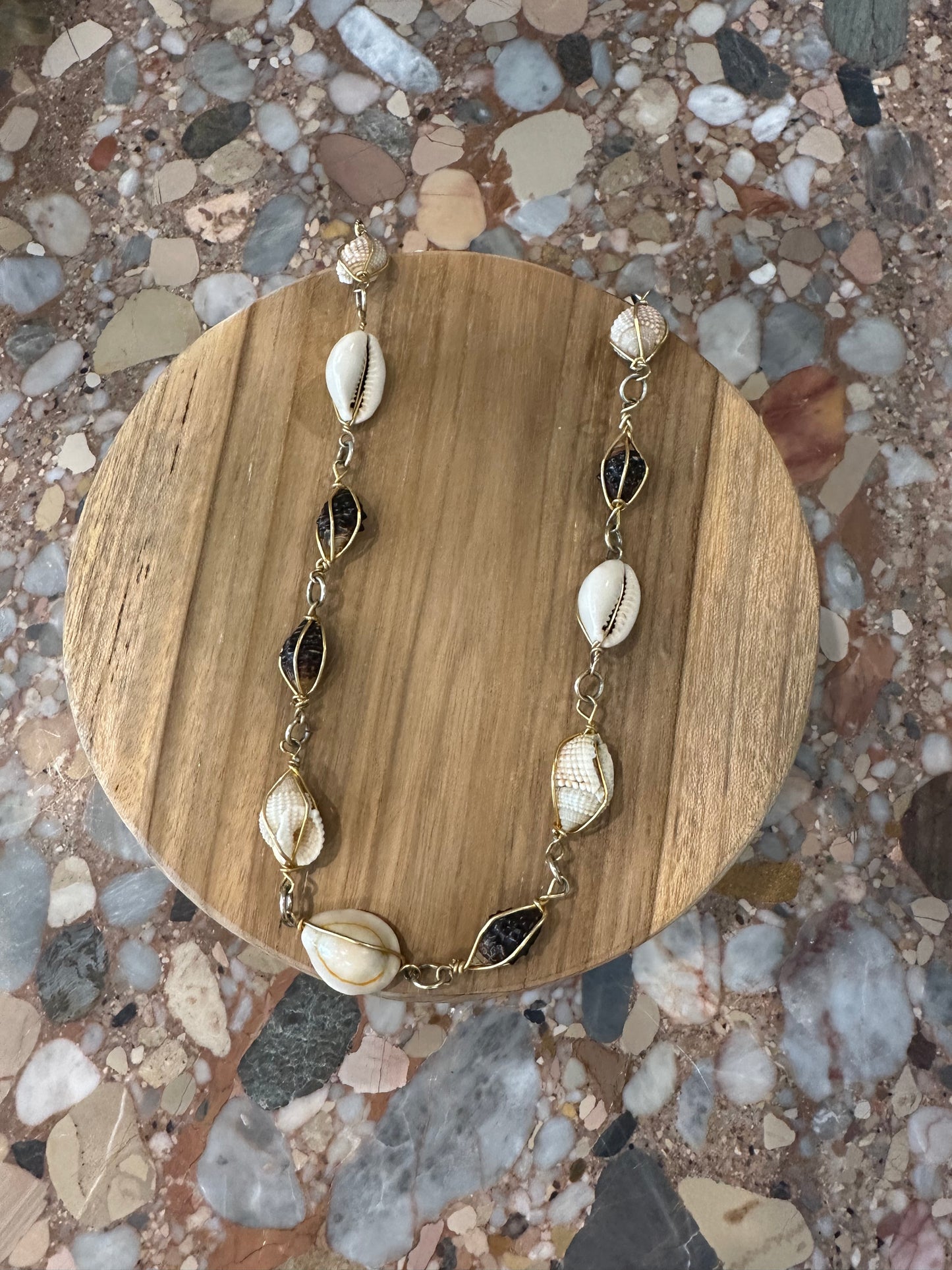 Gold Wired Shell Necklace