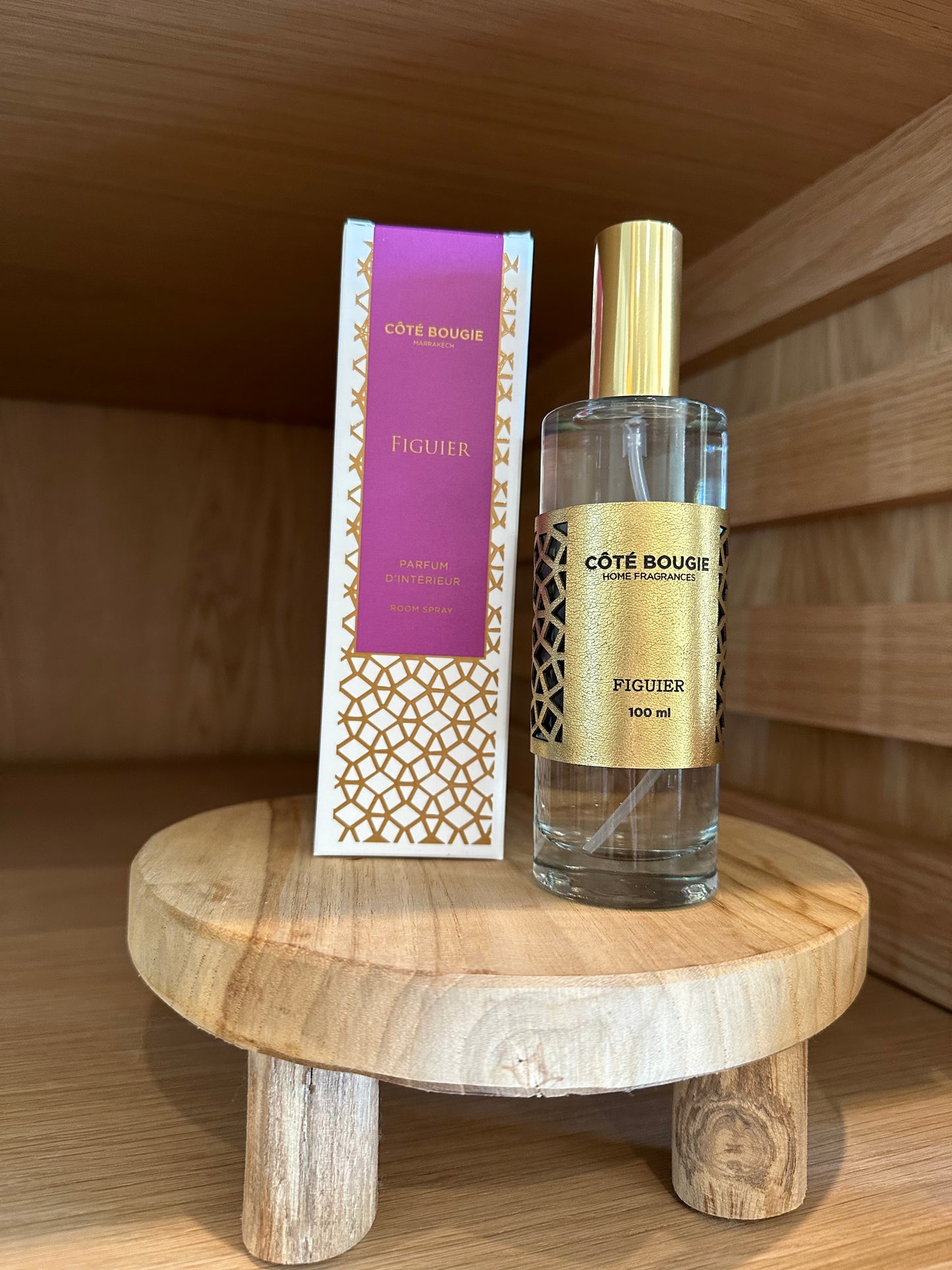 fig room spray, Côté Bougie Marrakech, scented spray, fig scent, Moroccan home fragrance, ambiance mist, luxury room spray