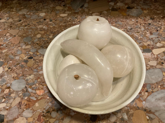 Set of Alabaster Stone Fruit (7 pcs)