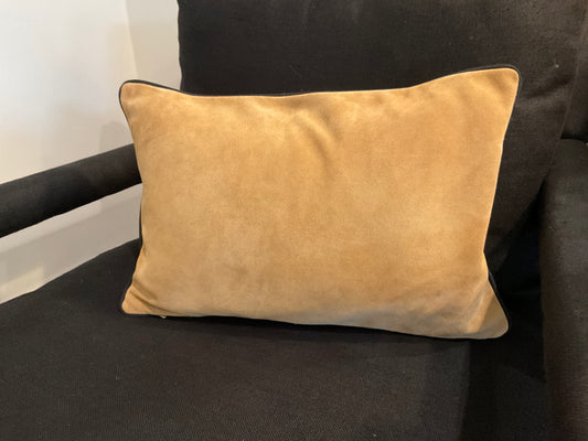 Suede Pillow With Trim Edge